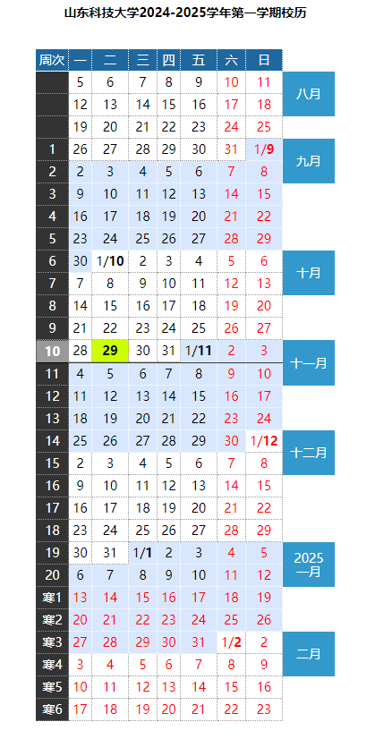 2025年山东科技大学寒假放假开始及结束时间 几号开学