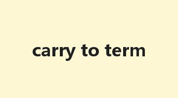 carry to term是什么意思_carry to term怎么读_carry to term的用法_翻译_短语搭配_权威例句