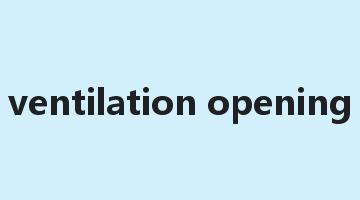 ventilation opening是什么意思_ventilation opening怎么读_ventilation opening的用法_翻译_短语搭配_权威例句