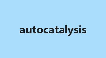 autocatalysis是什么意思_autocatalysis怎么读_autocatalysis的用法_翻译_短语搭配_权威例句