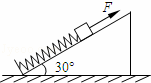 如图所示，重100N的物体放在倾角为30°的粗糙斜面上，一根原长为10cm、劲度系数为103N/m的轻质...