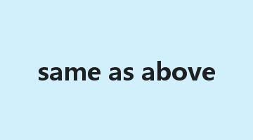 same as above是什么意思_same as above怎么读_same as above的用法_翻译_短语搭配_权威例句