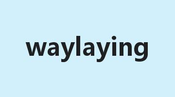 waylaying是什么意思_waylaying怎么读_waylaying的用法_翻译_短语搭配_权威例句