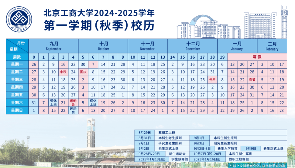 2025年北京工商大学寒假放假开始及结束时间 几号开学