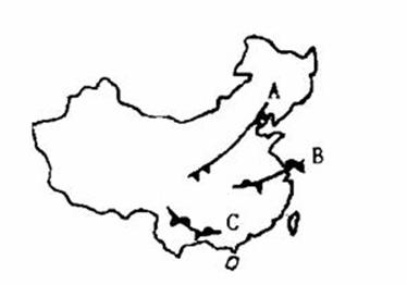 我国东部的锋面移动异常，往往给人们的生成和生活带来严重的影响。联系我国东部锋面移动图，回答41～42题。...