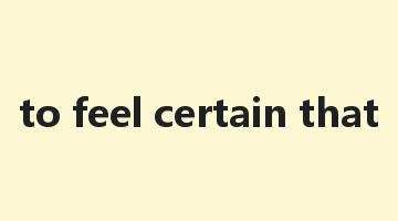 to feel certain that是什么意思_to feel certain that怎么读_to feel certain that的用法_翻译_短语搭配_权威例句