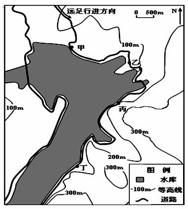 图5为我国某中学2015年11月23日举行的学生“远足”活动部分路线图，回答第11题。11．该日上午7点...