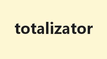 totalizator是什么意思_totalizator怎么读_totalizator的用法_翻译_短语搭配_权威例句