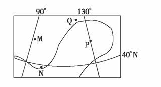 下图示意某区域某月一条海平面等压线，图中N地气压高于P地，则N地风向为() A．东北风    B．东南风...