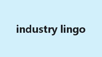 industry lingo是什么意思_industry lingo怎么读_industry lingo的用法_翻译_短语搭配_权威例句