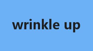 wrinkle up是什么意思_wrinkle up怎么读_wrinkle up的用法_翻译_短语搭配_权威例句