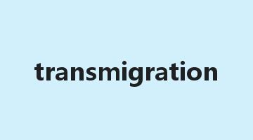 transmigration是什么意思_transmigration怎么读_transmigration的用法_翻译_短语搭配_权威例句