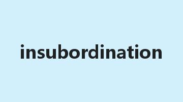 insubordination是什么意思_insubordination怎么读_insubordination的用法_翻译_短语搭配_权威例句