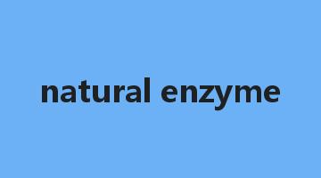 natural enzyme是什么意思_natural enzyme怎么读_natural enzyme的用法_翻译_短语搭配_权威例句