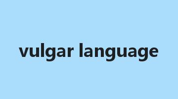 vulgar language是什么意思_vulgar language怎么读_vulgar language的用法_翻译_短语搭配_权威例句