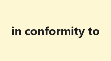 in conformity to是什么意思_in conformity to怎么读_in conformity to的用法_翻译_短语搭配_权威例句