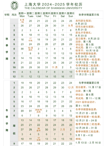 2025上海大学寒假放假及开学时间 一共放多少天