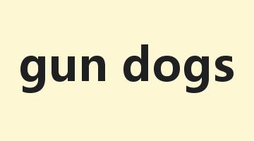 gun dogs是什么意思_gun dogs怎么读_gun dogs的用法_翻译_短语搭配_权威例句