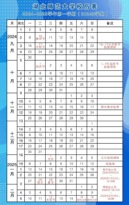 2025湖北师范大学寒假放假及开学时间 一共放多少天