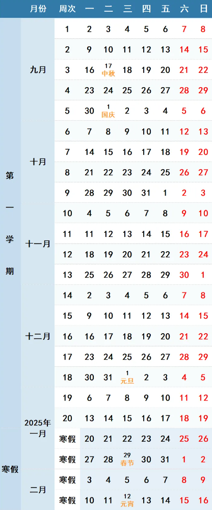 2025年南京信息工程大学校历