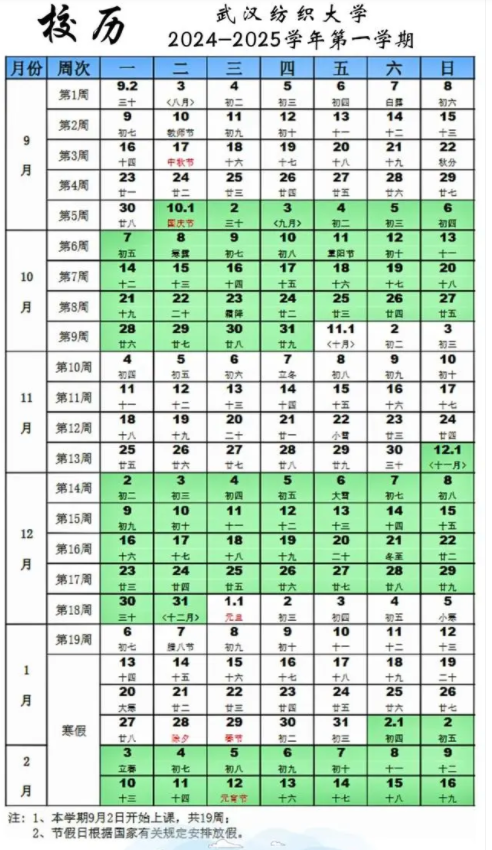 2025武汉纺织大学寒假放假及开学时间 一共放多少天