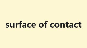 surface of contact