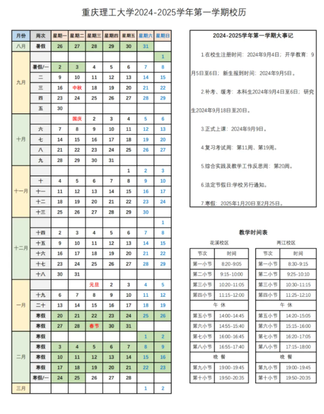 2025重庆理工大学寒假放假及开学时间 一共放多少天