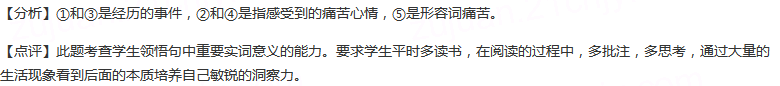 下列句子中加线词的含义相同的一项是()有位哲人说过，没吃过苦①的苦②，比吃过苦③的苦④更苦⑤。A.①②B...