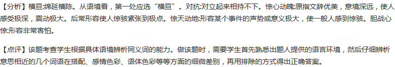 依次填入下列横线处的词语，最恰当的一项是()对于黄河来说，晋陕峡谷好像是铜墙铁壁，滚滚流淌的黄河水，一进...